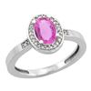Image 1 : 1.15 CTW Pink Sapphire & Diamond Ring 14K White Gold - REF-53X4M