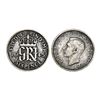 Image 1 : United Kingdom, George VI 1st coinage, Silver (.500), 6 Pence, 1945