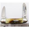 Image 3 : CaseXX USA 3Dot Blue Scroll Stag Handle Canoe