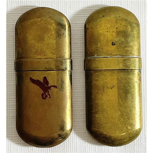 (2) Vintage Brass No. 5 Lighters