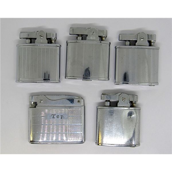 (5) CHROME LIGHTERS MONOGRAM (2) ENGRAVED