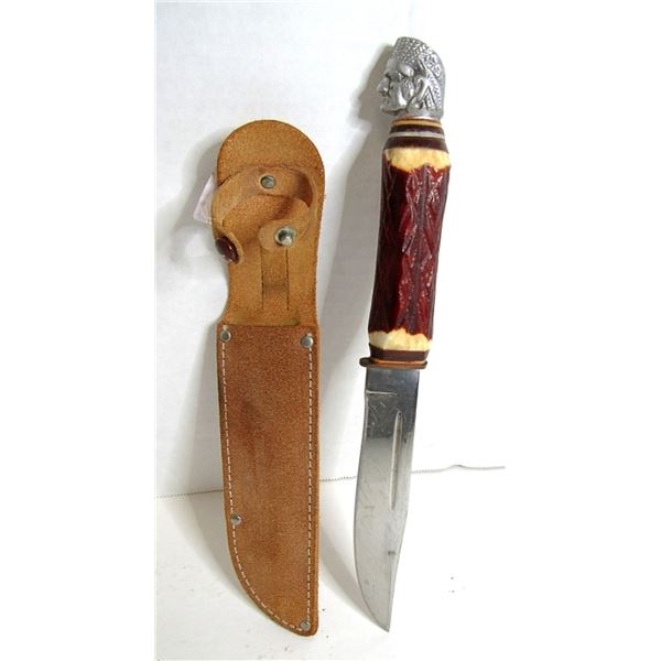 VINTAGE BOWIE KNIFE G.C. CO 371 JAPAN W/ SHEATH