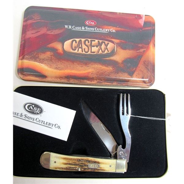 CASE XX V5254HB SS HOBO KNIFE; STAG HANDLES!