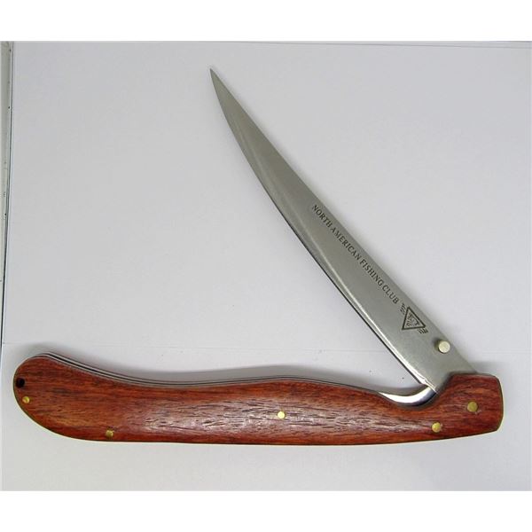 FOLDING FILET KNIFE WITH WOOD HANDLE NIB!