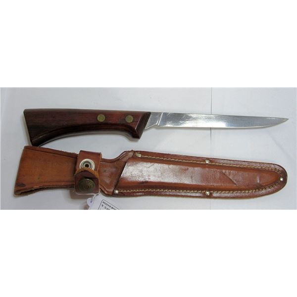 WESTERN USA S-W766 D FISH FILLET KNIFE & SHEATH!