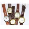 Image 2 : 5 MEN'S LEATHER STYLE BAND WATCHES: