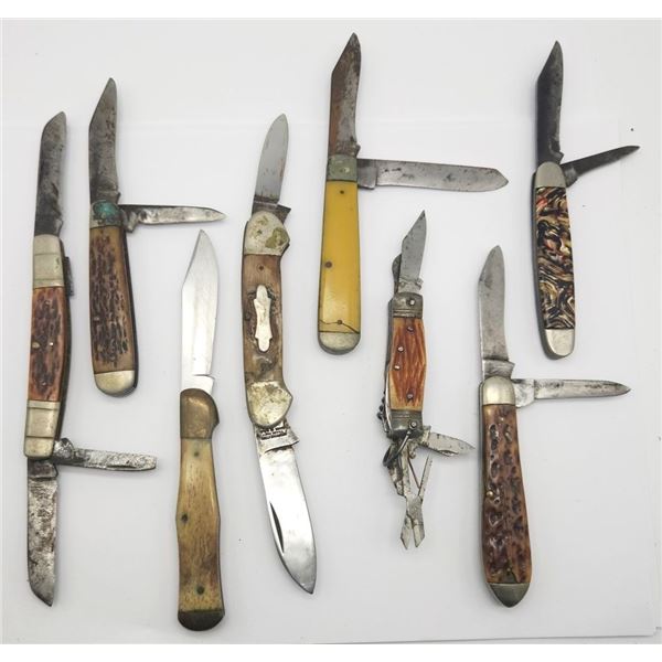 (8) VINTAGE POCKET KNIVES PARTS / REPAIR