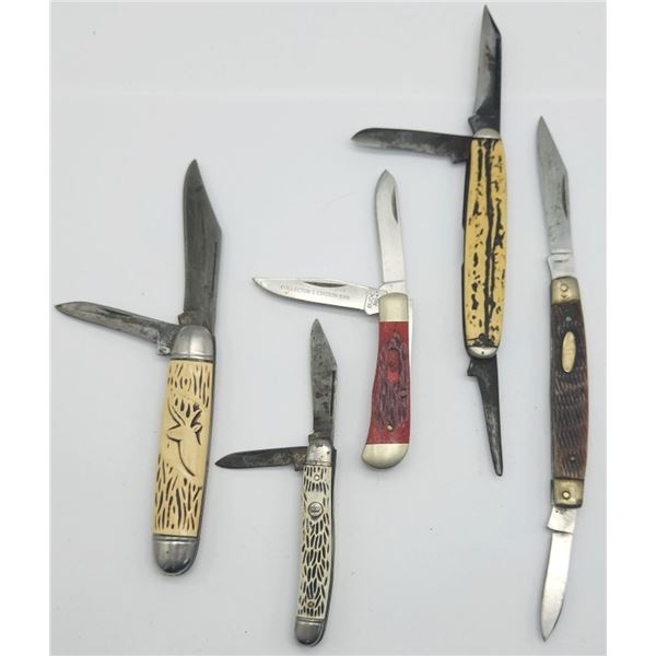 (5) VINTAGE POCKET KNIVES PARTS / REPAIR