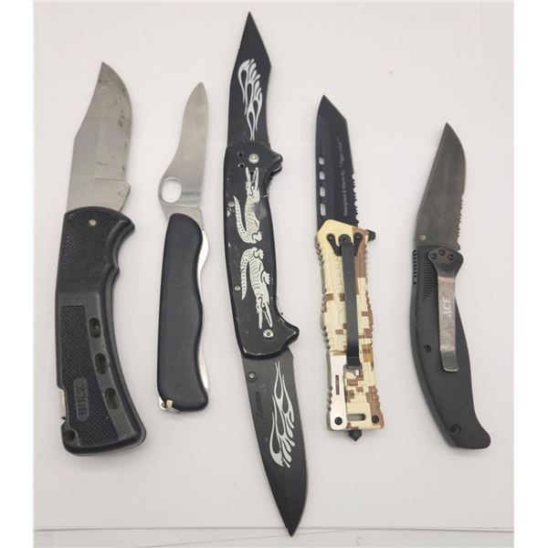 (5) UTILITY KNIFE LOT - ACE, VICTORINOX,