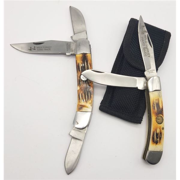 (2) WILD TURKEY HAND MADE POCKET KNIVES