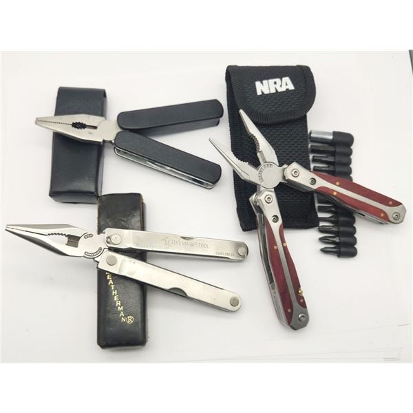 (3) LEATHERMAN MULTI TOOL in SHEATHS