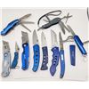 Image 1 : (11) BLUE HANDLE VARIOUS KNIVES