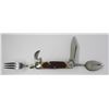 Image 7 : (2) CAMPING UTENSIL (1) HUNTING KNIFE