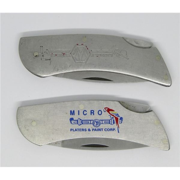 (2) ZIPPO ADVERTISEMENT KNIVES