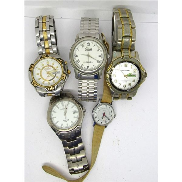 5  MEN'S WATCHES: 2 SEIKO,