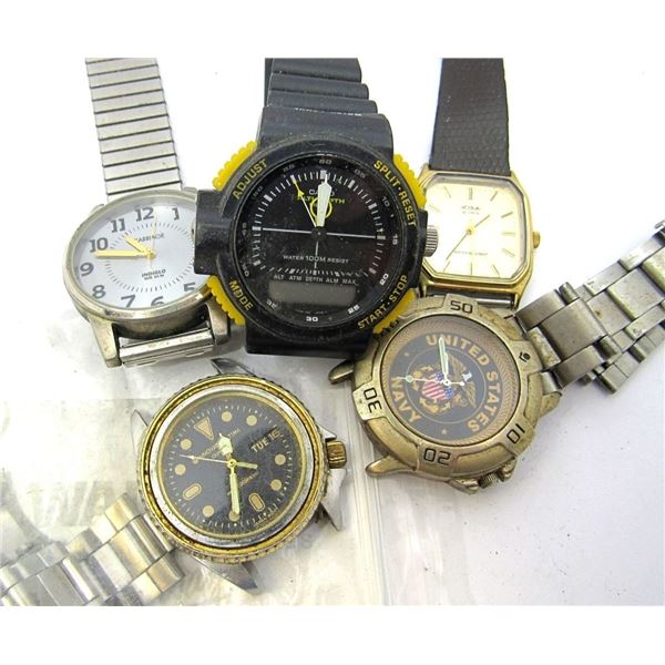 5  MEN'S WATCHES : FOR PARTS REPAIR