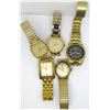 Image 1 : 5 GOLD TONED MEN'S WATCHES: