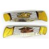 Image 1 : (2) Vtg NIB US Constitution 1987 LockBack Knives