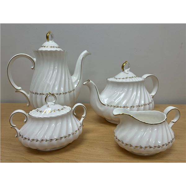 Royal Doulton England Bone China Adrian Coffe & Tea Pot with Cream & Sugar