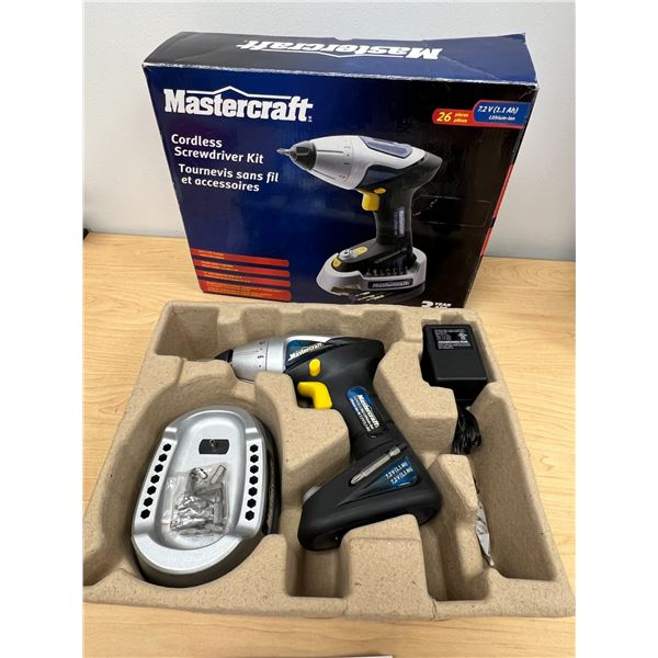 Mastercraft 26pc Cordless Screwdriver Kit 7.2V LithiumIon (works and