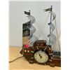 Image 4 : Vintage Electric Light up Ship Mantle Clock