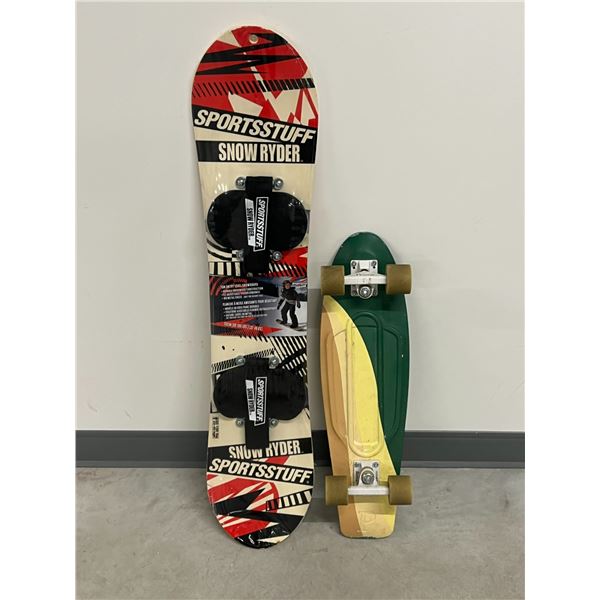 Penny Skateboard 27" (some use) & New in Package Entry Level Snowboard