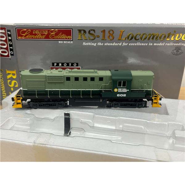 Proto 1000 Series RS-18 Bristish Columbia Railway Locomotive HO Scale with box (see all photos)