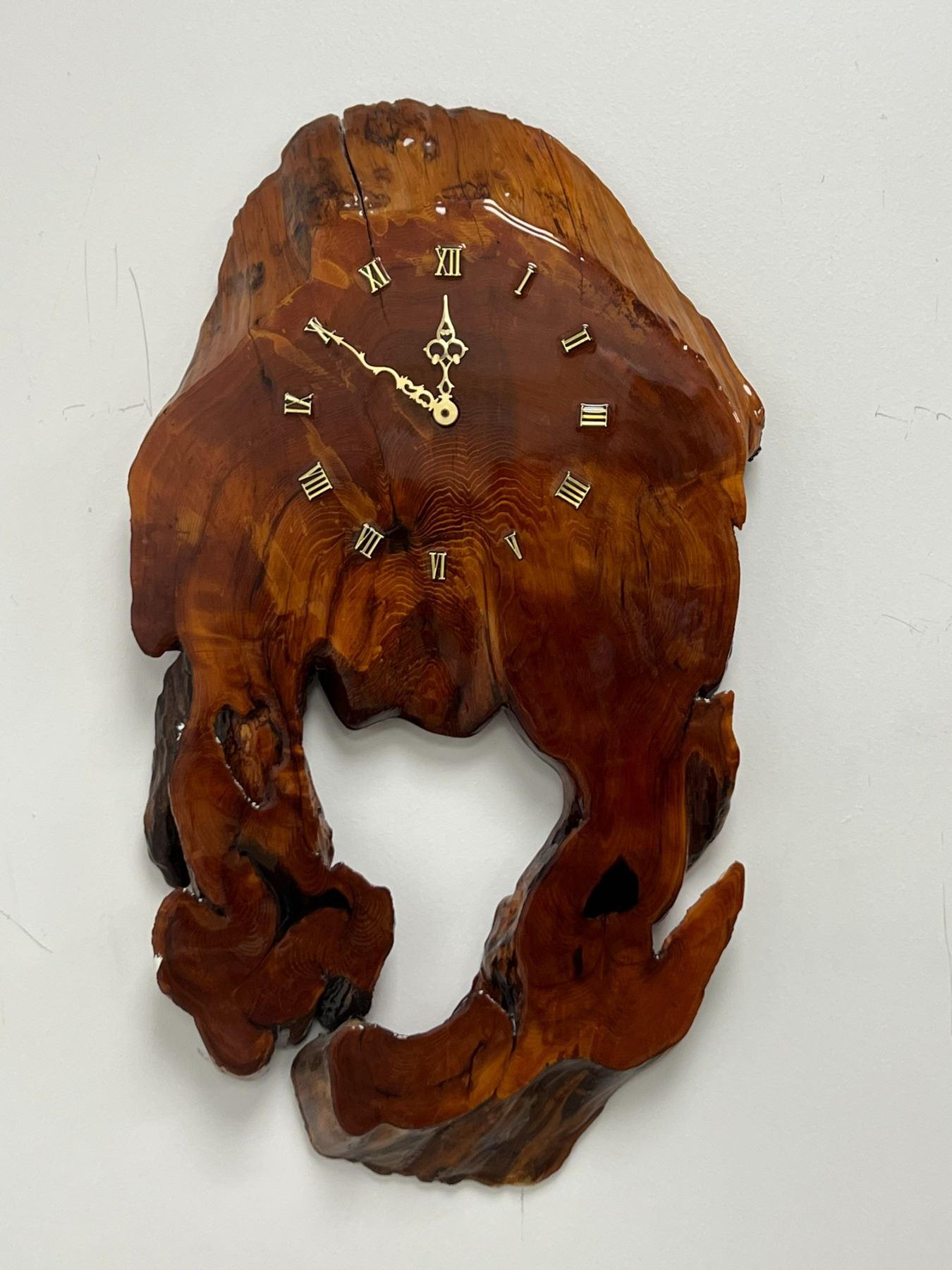Burl Wood Slab Battery Operated Wall Clock - No Pendulum Not Tested ...