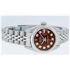Image 6 : Rolex Ladies Stainless Steel Brown Diamond Quickset Datejust Wristwatch