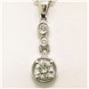 Image 5 : NEW 14k White Gold 16" 0.67 ctw 3 Round Brilliant Diamond Dangle Pendant Necklac