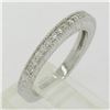 Image 4 : NEW 14k White Gold 0.17 ctw Round F VS1 Diamond Milgrain Etched Wedding Band Rin