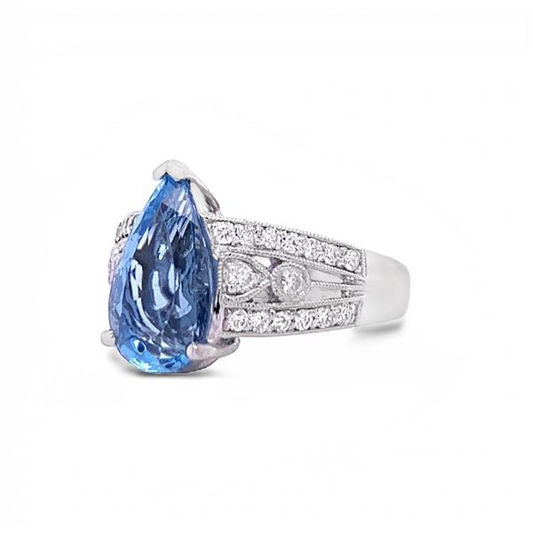 Platinum Aquamarine Ring