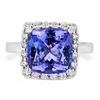 Image 2 : 5.59 ctw Tanzanite and 0.55 ctw Diamond 18K White Gold Ring