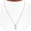 Image 1 : Petite 18K White Gold .10 ctw Diamond Dual Cherry Charm Slide Pendant & Box Chai