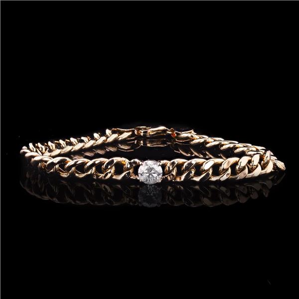 0.98 ctw Diamond 14K Yellow Gold Chain Bracelet