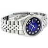 Image 3 : Rolex Mens Stainless Steel Blue Vignette Diamond 36MM Datejust Wristwatch