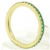 Image 3 : NEW 18k Yellow Gold Stackable .67 ctw Rich Green Round Emerald Eternity Band Rin