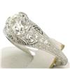 Image 4 : Antique Art Deco Platinum 1.30 ctw GIA Diamond Etched Filigree Engagement Ring