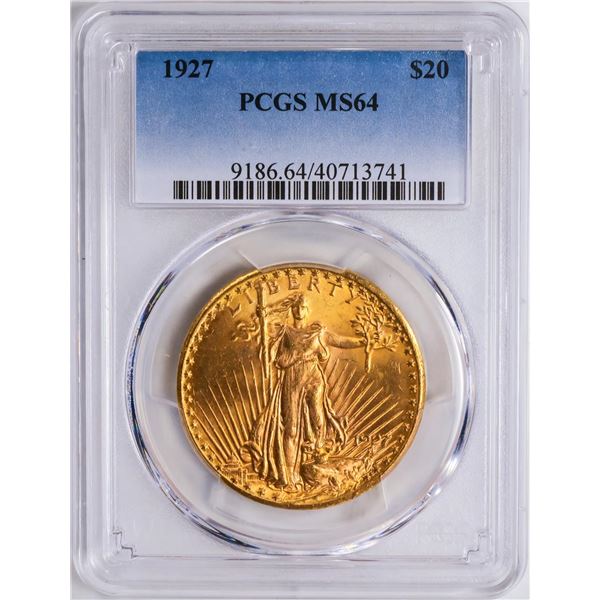 1927 $20 St. Gaudens Double Eagle Gold Coin PCGS MS64