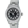 Image 1 : Rolex Ladies Quickset Stainless Steel Black Diamond Lugs Datejust Wristwatch