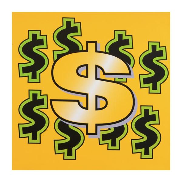 Dollar Sign (Yellow) by Steve Kaufman (1960-2010)