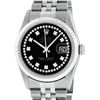 Image 1 : Rolex Mens Stainless Steel Black String Diamond 36MM Datejust Wristwatch
