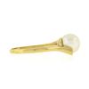 Image 5 : 14K Gold 7.65mm Cultured Pearl Solitaire .06 ctw Bezel Diamond 3 Stone Bypass Ri