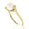 Image 7 : 14K Gold 7.65mm Cultured Pearl Solitaire .06 ctw Bezel Diamond 3 Stone Bypass Ri
