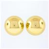 Image 1 : 14k Yellow Gold Large Simple 14mm Polished Puffed Round Bead Ball Stud Earrings