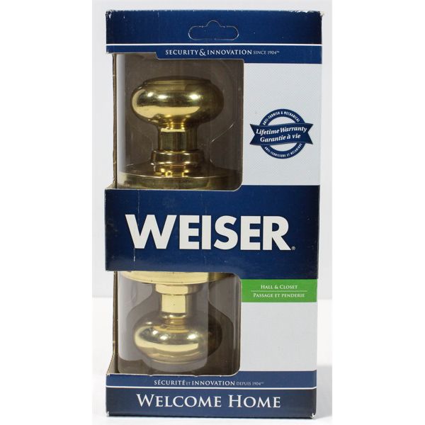 WEISER BRASS BED AND BATH INTERIOR DOOR KNOB KIT