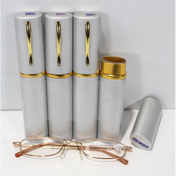 PENCIL THIN READING GLASSES W/SLEEK CASE - +0.5
