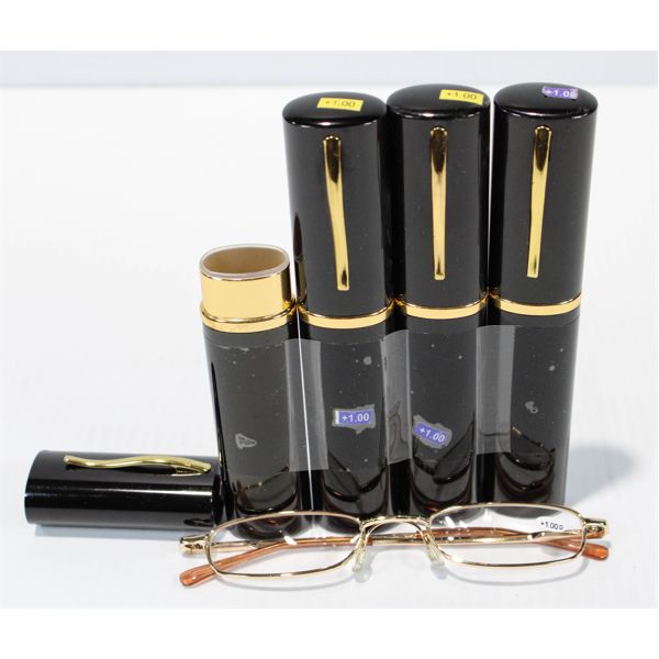 PENCIL THIN READING GLASSES W/SLEEK CASE - +1.25