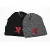Image 1 : 2 PACK KNIT TOQUES W/EAGLE MOTIF - GREY AND BLACK