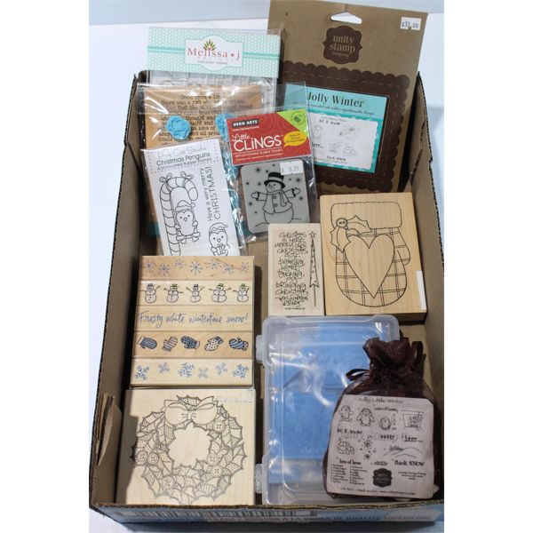 VARIOUS CHRISTMAS RUBBER & ACRYLIC STAMPS